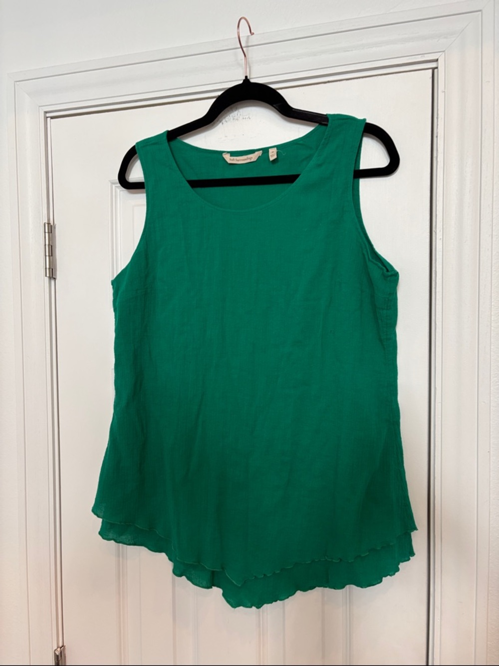 Soft Surroundings Siesta Key Gauze Layered Tank Top.